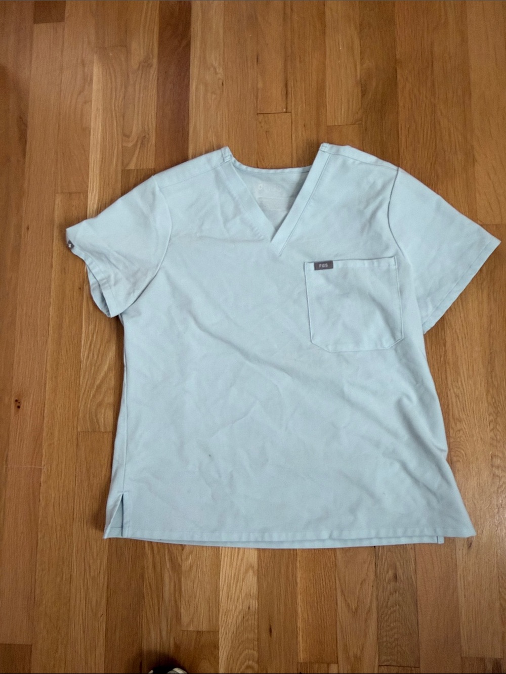 FIGS women’s Pale Blue V-Neck Scrub Top